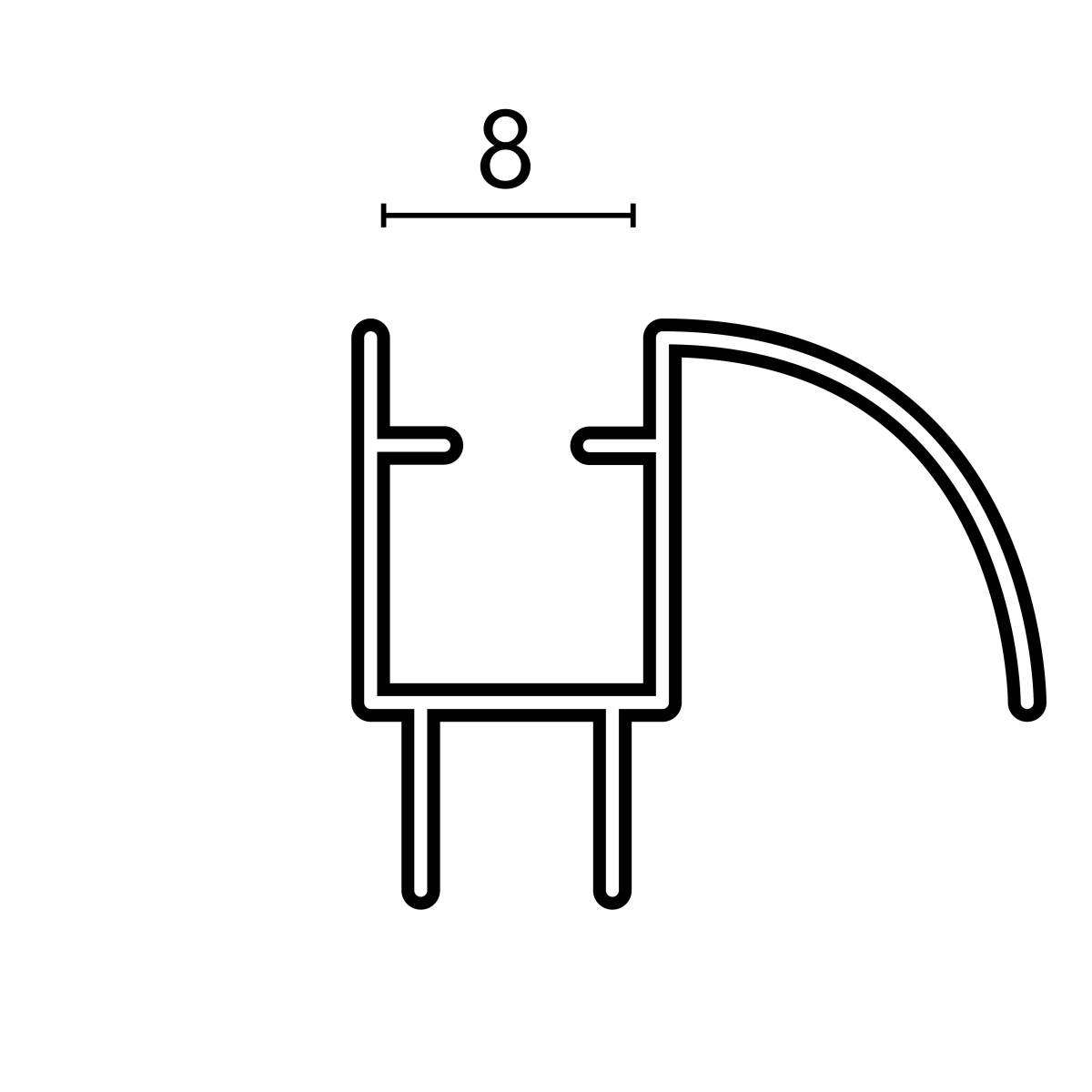 8mm Glass Shower Door Bottom Seal with Drip Blade Showerwell Home