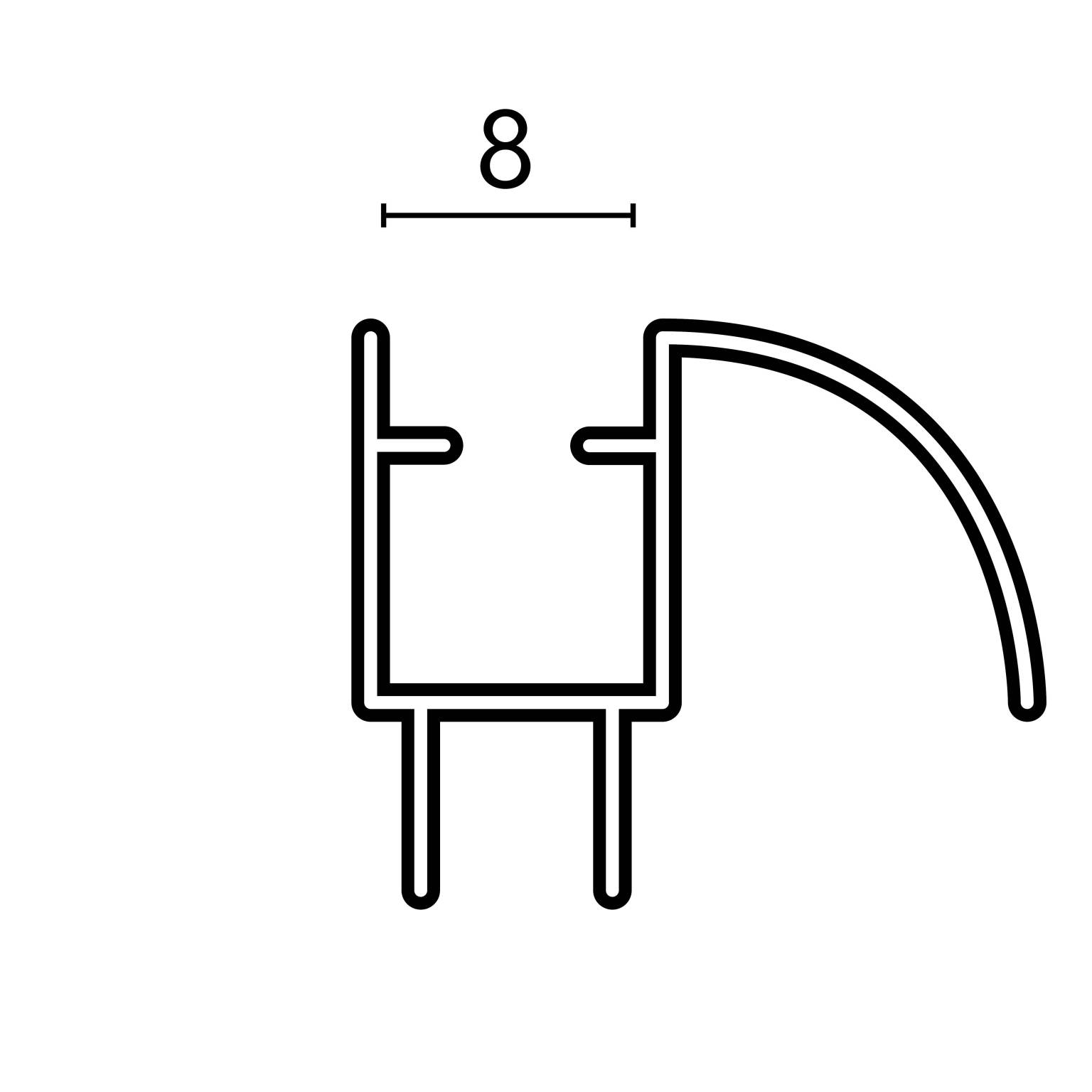 8mm Glass Shower Door Bottom Seal with Drip Blade Showerwell Home