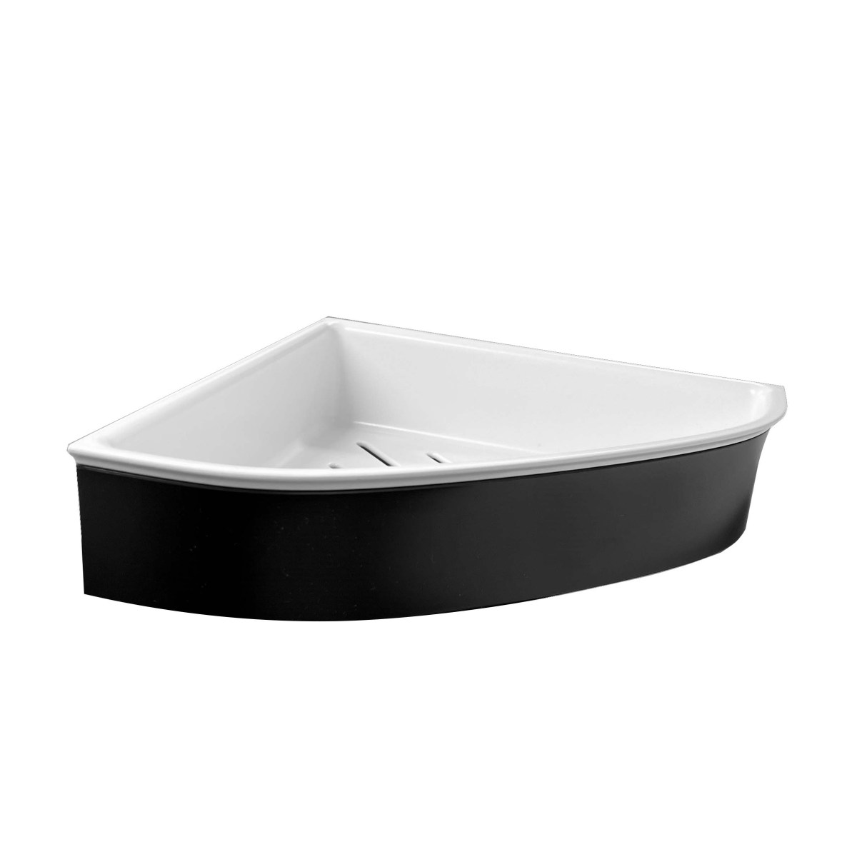 Calypso Corner Shower Shelf Black with White Insert Showerwell Home